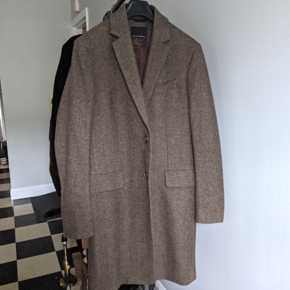 Banana Republic Brown Herringbone Coat